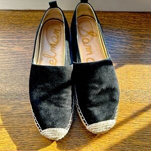 Sam Edelman size 7.5 black suede espadrilles flats